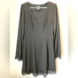 Hot Topic Black Long Crochet Bell Sleeve Dress